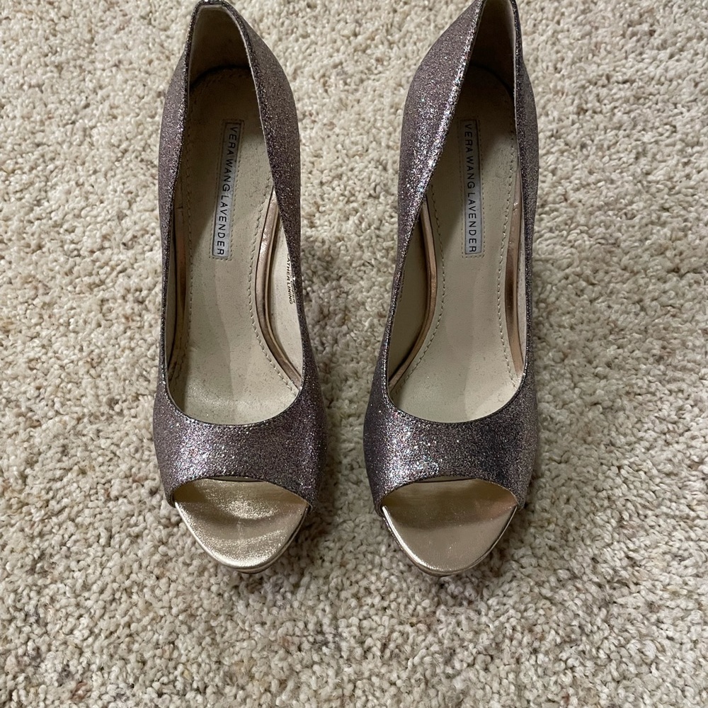 Alexander Wang Peep Toe Multi Glitter Heels